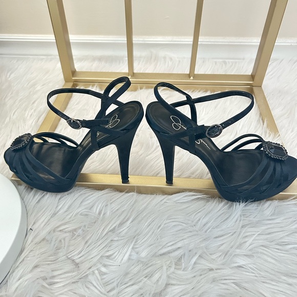 Jessica Simpson - Strappy Satin Sandals with Black Rhinestone.
Great Condition! - Picture 3 of 6